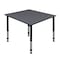 Kee Square Square Classroom Tables, 48 W, 48 L, 23-34 H, Wood, Metal, Gray TB4848GYAPBK - alternate 1